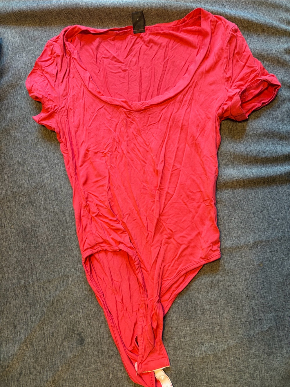 SHEIN Hot Pink Scoop Neck Bodysuit Chemise